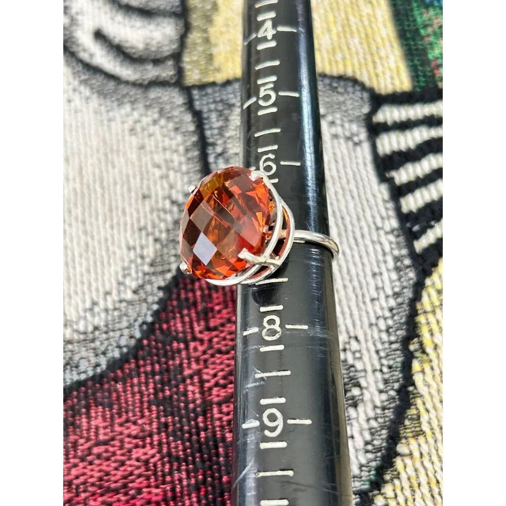 Huge 14K‎ White Gold Citrine Ring